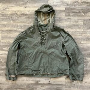 Vintage 40s WWII USN Foul Weather Smock Anorak Jacket Size XL